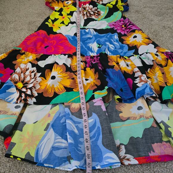 Christopher John Rogers Floral Puff Sleeve Maxi Dress Boho Whimsical Cottage S - Picture 9 of 11